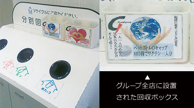 グループ全店に設置された回収ボックス